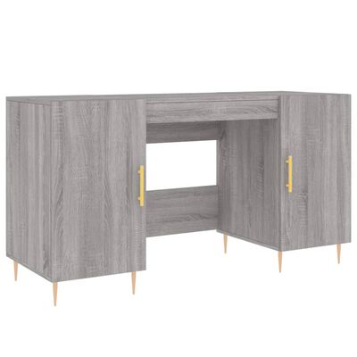 vidaXL Skrivebord grå sonoma 140x50x75 cm konstruert tre