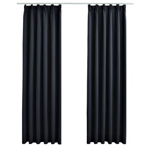vidaXL Lystette gardiner med kroker 2 stk antrasitt 140x175 cm