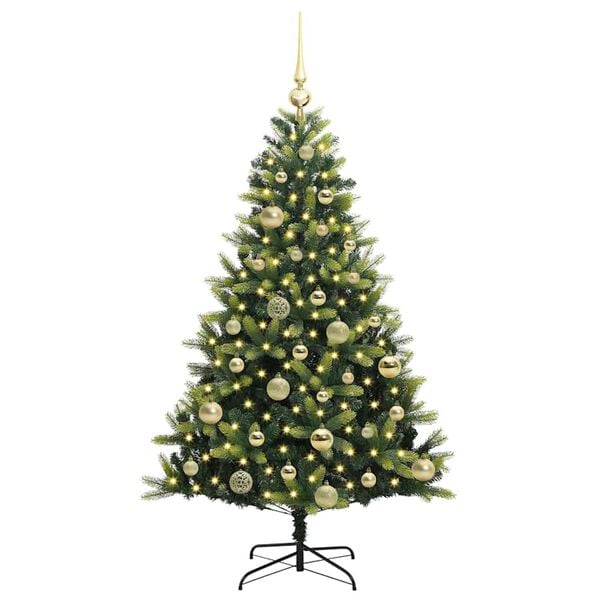 vidaXL Kunstig Hengt Julegran med 150 LED-lys gr&oslash;nn 120 cm PVC og PE