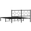 vidaXL Sengeramme i metall med sengegavl svart 150x200 cm