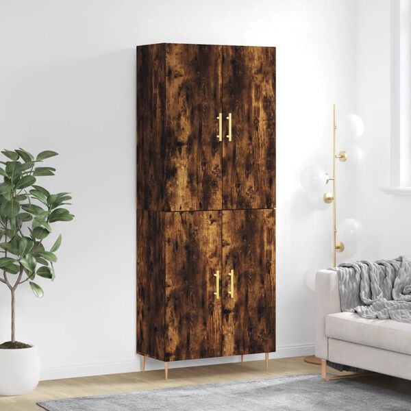 vidaXL Highboard r&oslash;kt eik 69,5x34x180 cm konstruert tre