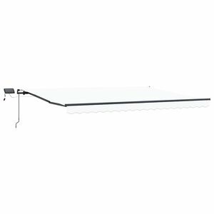 vidaXL Uttrekkbar markise Hvit 400 &times; 350 cm Stoff og Aluminium