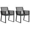 vidaXL Hagestoler 2 stk svart polyrotting