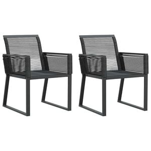 vidaXL Hagestoler 2 stk svart polyrotting