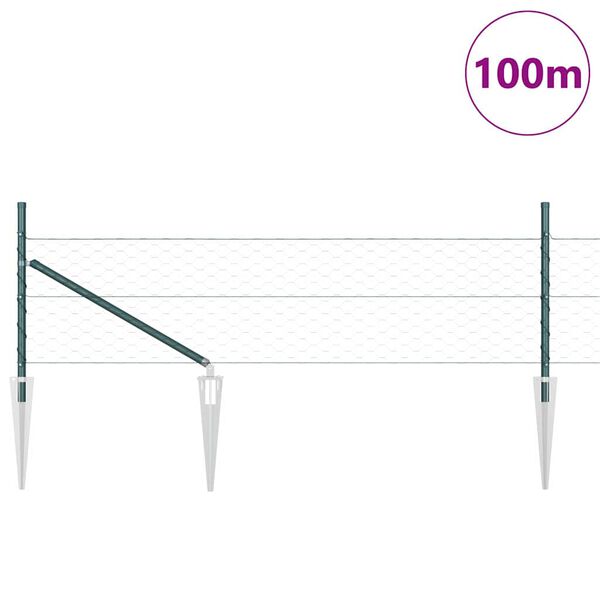 vidaXL Gjerdep&aring;le gr&oslash;nn 100 x 0,5 m (50 mm mesh) St&aring;l og PVC