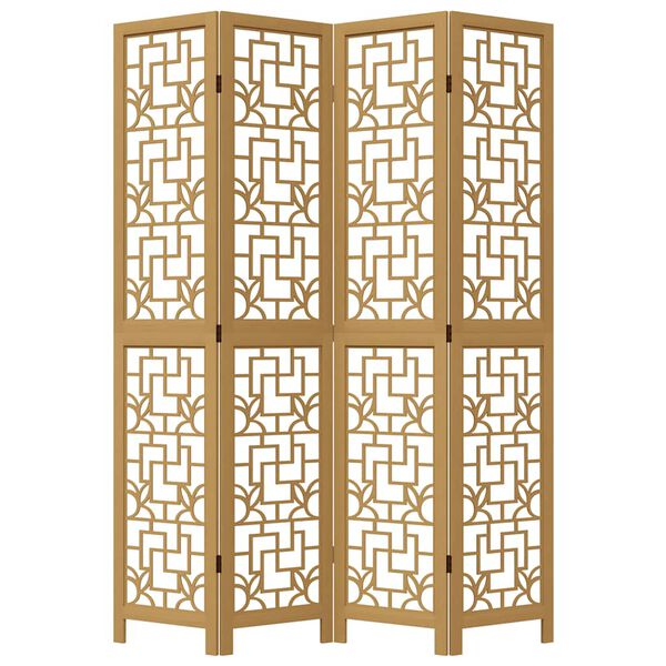 vidaXL Romdeler 4 paneler brun heltre keisertre