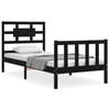 vidaXL Sengeramme med hodegavl svart small single heltre