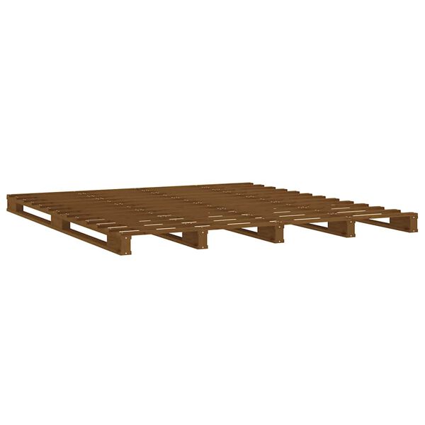 vidaXL Palleseng honningbrun 140x190 cm heltre furu