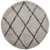 vidaXL Tykt teppe PAMPLONA h&oslash;y luv moderne beige antrasitt &Oslash;80 cm