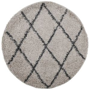 vidaXL Tykt teppe PAMPLONA h&oslash;y luv moderne beige antrasitt &Oslash;80 cm