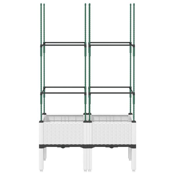 vidaXL Plantekasse med espalier hvit 80x40x142,5 cm PP