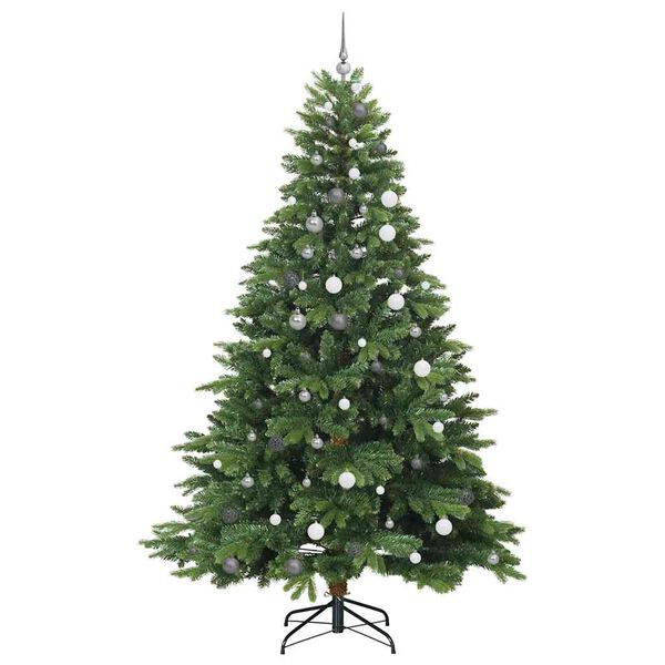 vidaXL Kunstig juletre med 300 LED med stativ gr&oslash;nn 240 cm PE og PVC