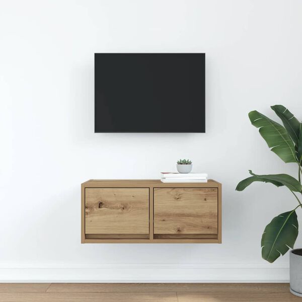 vidaXL TV-benk artisan eik 60x31x25,5 cm konstruert tre
