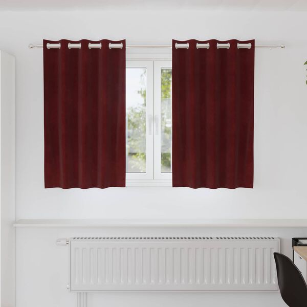 vidaXL Blendingsgardiner 2 pcs Vinrød 140 x 140 cm Fløyel