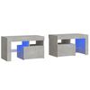 vidaXL Nattbord 2 stk med LED betonggr&aring; 70x36,5x40 cm