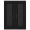 vidaXL Highboard svart 69,5x34x180 cm konstruert tre