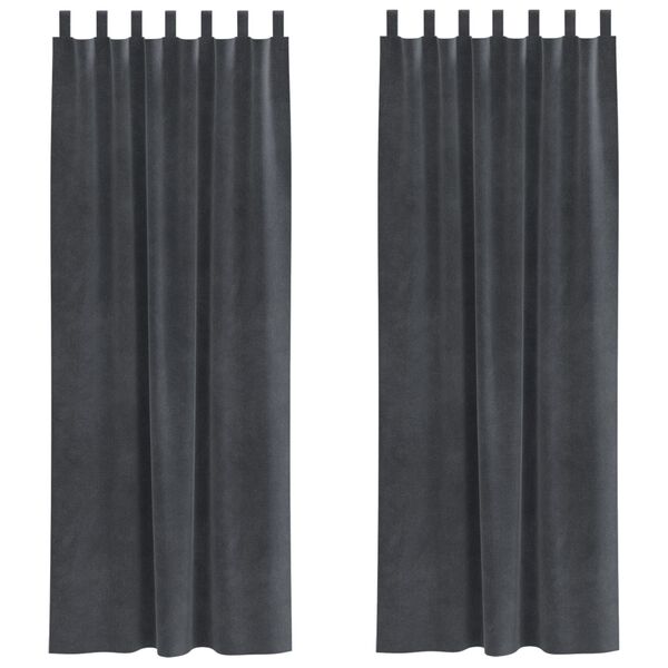 vidaXL Blendingsgardiner 2 pcs Lysegr&aring; 140 x 225 cm Fl&oslash;yel