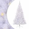 vidaXL Kunstig juletre med 300 LED med stativ Hvit 240 cm PVC og st&aring;l