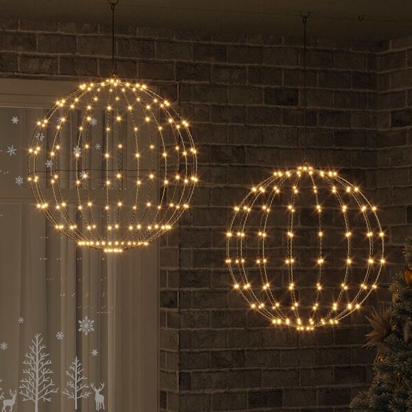 vidaXL Kule med 384 LED 2 pcs Varmhvit 59,5 x 59,5 x 63 cm Metall