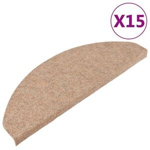 vidaXL Selvklebende trappematter 15 stk 65x22,5x3,5 cm beige