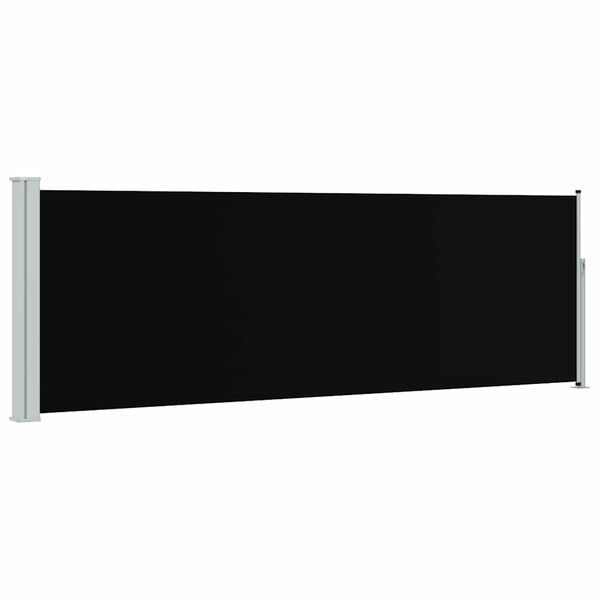 vidaXL Uttrekkbar sidemarkise 100x300 cm svart