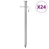 vidaXL Teltplugger 24 stk 19,5 cm 8 mm galvanisert st&aring;l