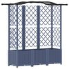 vidaXL Hevet Bed med Trellis og Tak Gr&aring; 163 x 40 x 141 cm PP