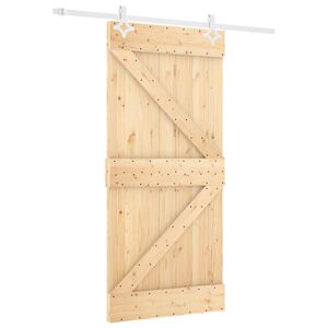 vidaXL Skyved&oslash;r 90 x 210 cm Heltre furu Naturlig og Hvit