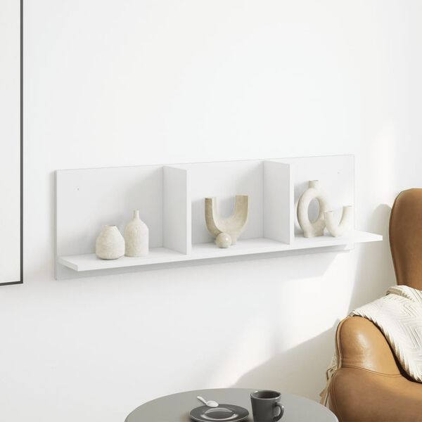 vidaXL Veggskap 100x16,5x30 cm hvit konstruert tre