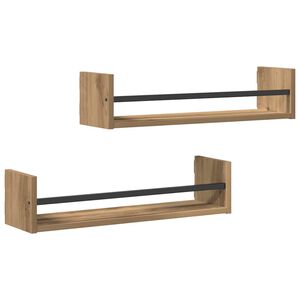 vidaXL Vegghylle 2 stk. Artisan Eik 60 x 16 x 14 cm
