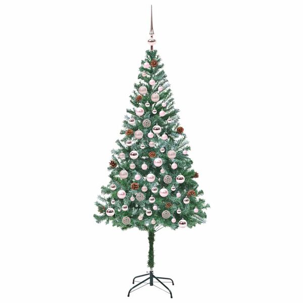 vidaXL Kunstig juletre med 300 LED med stativ gr&oslash;nn 180 cm PVC og st&aring;l