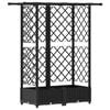 vidaXL Hevet Bed med Trellis og Tak Svart 124 x 40 x 123 cm PP