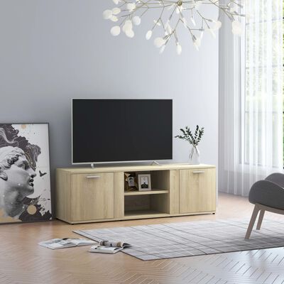 vidaXL TV-benk sonoma eik 120x34x37 cm sponplate