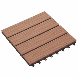 vidaXL Terrasseflis 3D-design 11 pcs Lys Brun 30 x 30 cm WPC