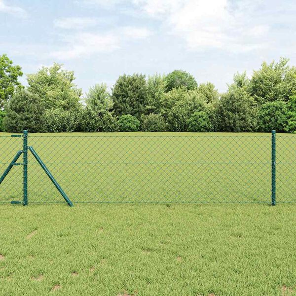 vidaXL Gjerdep&aring;le gr&oslash;nn 10 x 0,6 m (40 x 40 mm mesh) St&aring;l og PVC