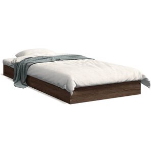 vidaXL Sengeramme uten madrass brun eik 75x190 cm konstruert tre