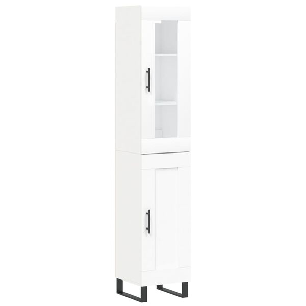 vidaXL Highboard hvit 34,5x34x180 cm konstruert tre