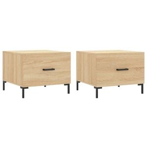 vidaXL Salongbord 2 stk sonoma eik 50x50x40 cm konstruert tre
