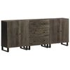 vidaXL Skjenker 3 deler svart 60x33x75 cm heltre mango