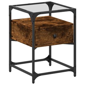 vidaXL Nattbord r&oslash;kt eik 40x40x55 cm konstruert tre