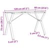vidaXL Ben for spisebord Y-ramme 120x60x73 cm stål