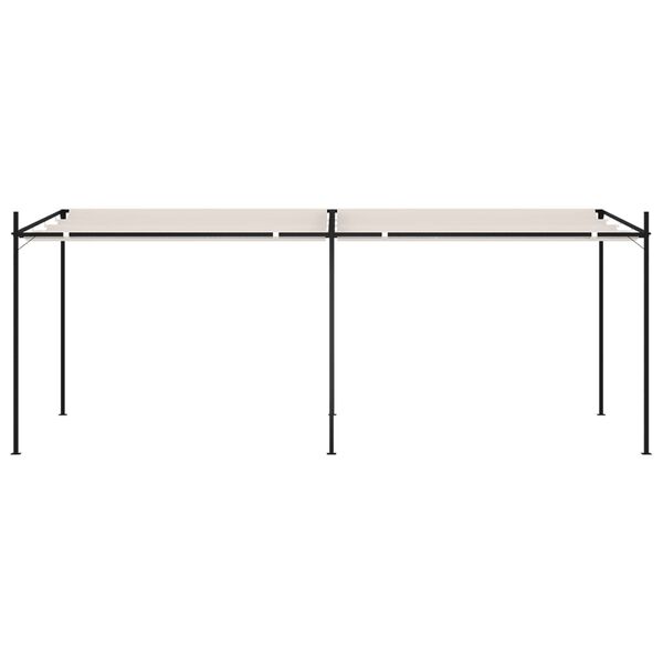vidaXL Paviljong med uttrekkbart tak 600x300x233 cm kremhvit
