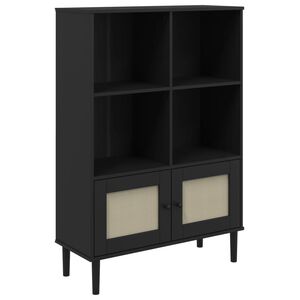 vidaXL Bokhylle SENJA svart 90x35x130 cm heltre furu