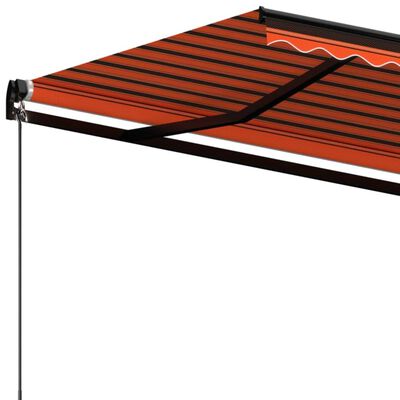vidaXL Manuell uttrekkbar markise 500x300 cm oransje og brun
