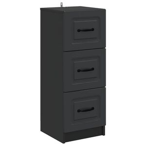 vidaXL Skuffeskap Svart 33 x 34,5 x 87 cm Konstruert tre