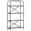 vidaXL Bokhylle 4 niv&aring;er 80 x 30 x 146 cm Konstruert tre Gammelt tre