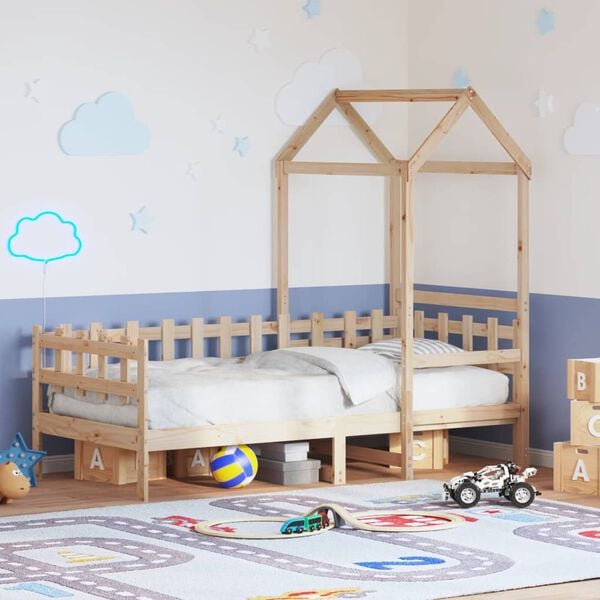 vidaXL Dagseng med tak 90x200 cm heltre furu