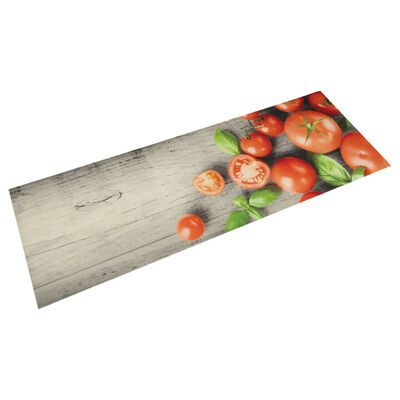 vidaXL Kjøkkenteppe vaskbar Tomatoes 45x150 cm fløyel