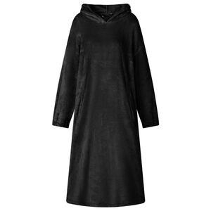 vidaXL Teppe-hettegenser Svart l Flanell