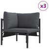 vidaXL Hagesofa Set med pute 6 pcs Antrasitt St&aring;l